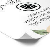 Crème Floral Editable Image Bridal Shower Sign ポスター (角)