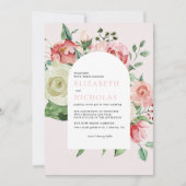 Crème & Rose | ロマンティックな春の花 ウェディング 招待状 (正面)