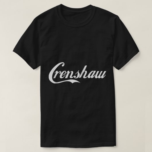 CRENSHAW CALIFORNIA L.Aプレーン白い文字Zip Hoodi Tシャツ (デザイン正面)