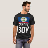 Creole Boy Belize Pride Belizean Flag Culture Afro Tシャツ (正面フル)