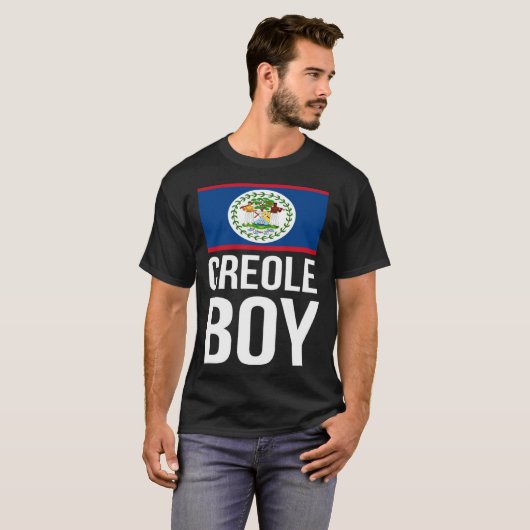 Creole Boy Belize Pride Belizean Flag Culture Afro Tシャツ (正面フル)