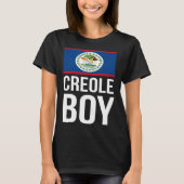 Creole Boy Belize Pride Belizean Flag Culture Afro Tシャツ (正面)
