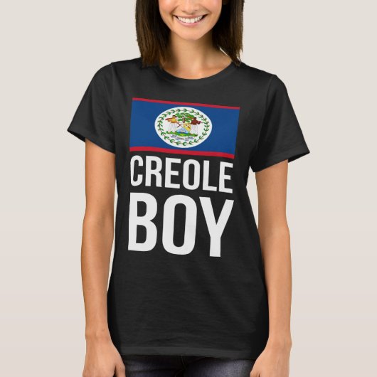 Creole Boy Belize Pride Belizean Flag Culture Afro Tシャツ (正面)
