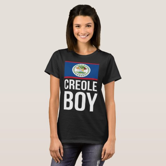 Creole Boy Belize Pride Belizean Flag Culture Afro Tシャツ (正面フル)
