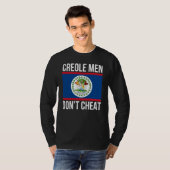 Creole Men Don't Cheat Belize Pride Belizean Flag  Tシャツ (正面フル)