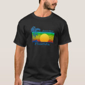 Crescent Beach Florida Retro Tropical Beach Sunset Tシャツ (正面)
