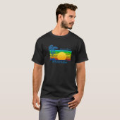 Crescent Beach Florida Retro Tropical Beach Sunset Tシャツ (正面フル)