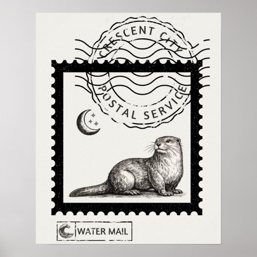 Crescent City Otter Art Print ポスター (正面)