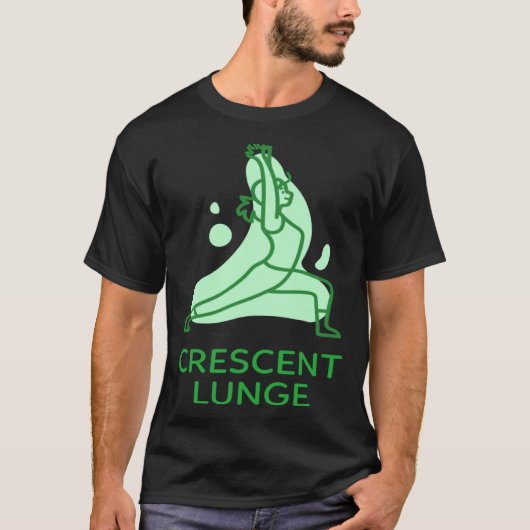 Crescent Lounge Anjaneyasana Yoga Pose Tシャツ (正面)