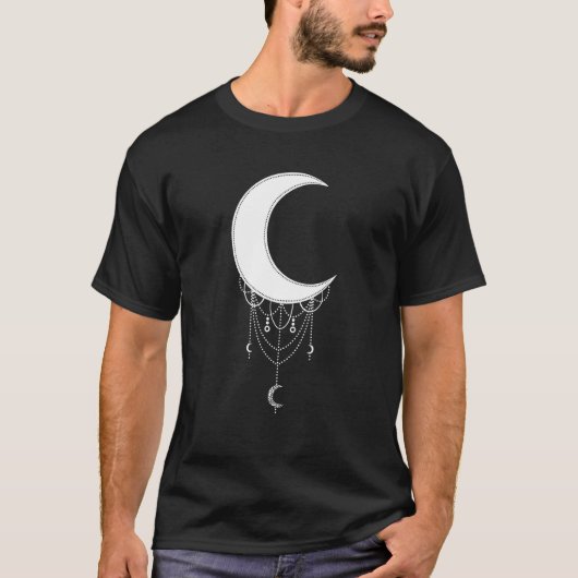Crescent Moon Aesthetic Goth Soft Grunge Gothic Wi Tシャツ (正面)