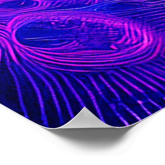 Crescent Moon Blue Fractals ポスター (角)