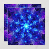 Crescent Moon Blue Fractals 招待状 (正面/裏面)