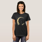 Crescent Moon Cat Kitten Astronomy Creepy Night Tシャツ (正面フル)