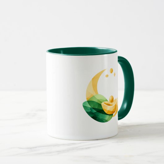 Crescent Moon Gold Pot St. Patrick's Day Mug マグカップ (正面右)