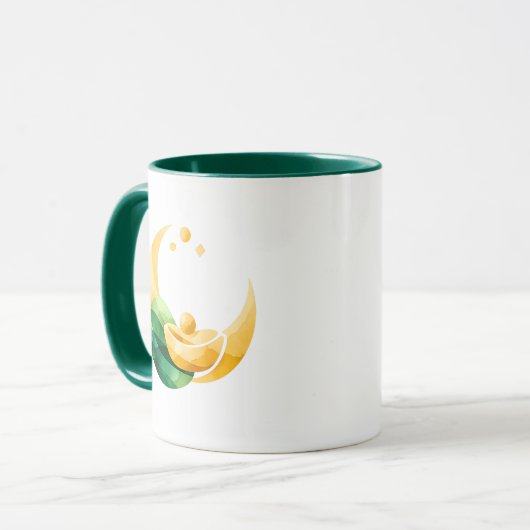 Crescent Moon Gold Pot St. Patrick's Day Mug マグカップ (正面左)