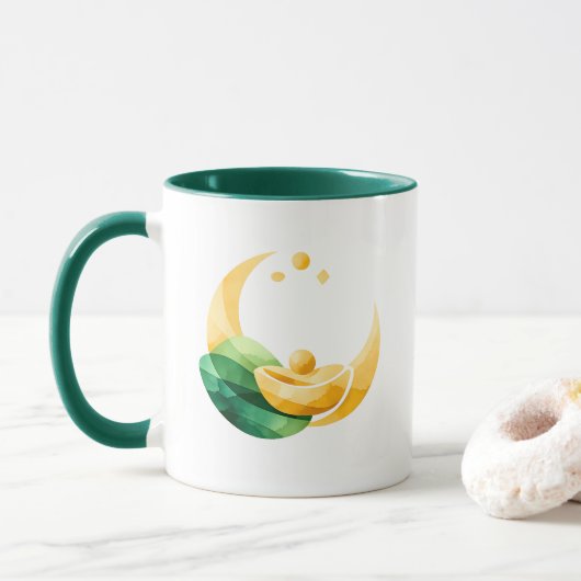 Crescent Moon Gold Pot St. Patrick's Day Mug マグカップ (ドーナツ)