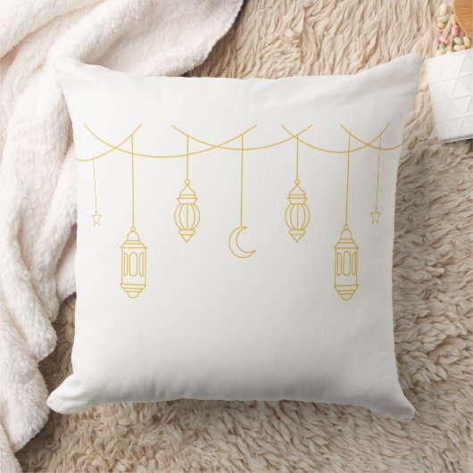 Crescent Moon & Lanterns Pillow クッション (ブランケット)