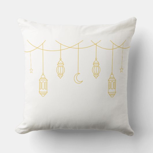 Crescent Moon & Lanterns Pillow クッション (正面)