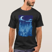 Crescent Moon Outdoor Forest Trees Moonlight Natur Tシャツ (正面)