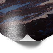 Crescent Moon Over Misty Mountain Valley フォトプリント (角)