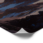 Crescent Moon Over Misty Mountain Valley ポスター (角)