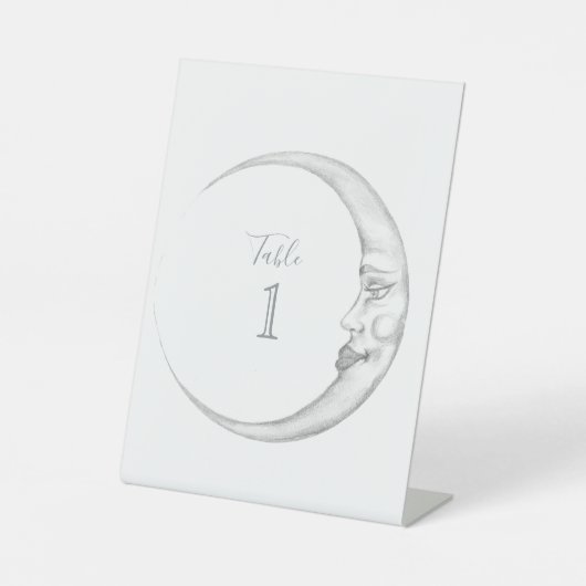 Crescent Moon Table Number Place Card 台座サイン (正面)