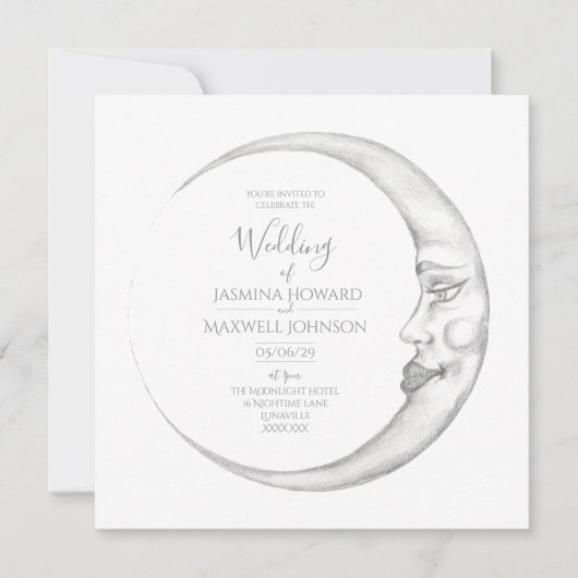 Crescent Moon Wedding Invitation 招待状 (正面)