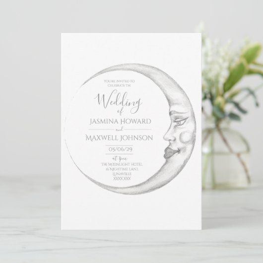 Crescent Moon Wedding Invitation 招待状 (スタンド正面)