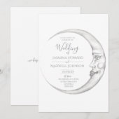 Crescent Moon Wedding Invitation 招待状 (正面/裏面)