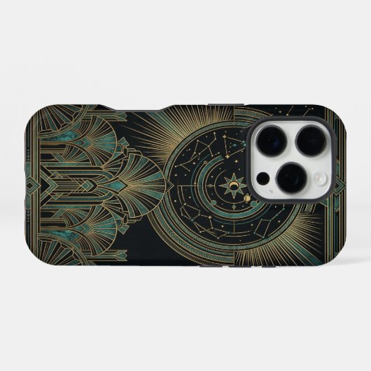 Crescent Star Deco Moon | Art iPhone 16 Pro Case iPhoneケース (裏面横)