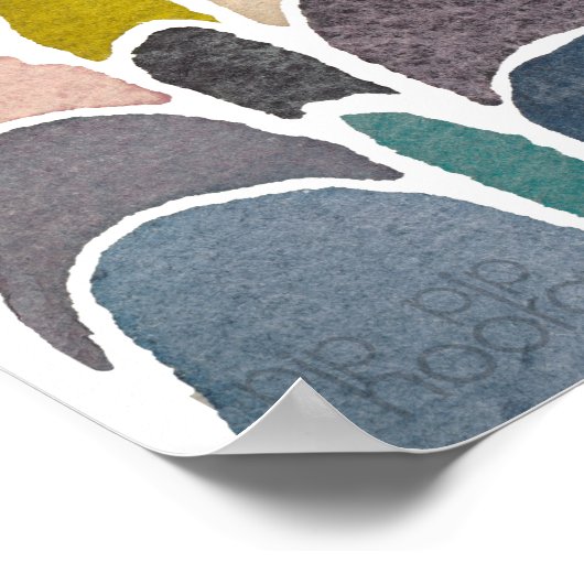 Crescent Tower Moons Watercolor Art Print  ポスター (角)