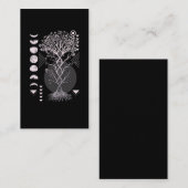 Crescent Tree Life Moon Phasesジオメトリ自然 名刺 (正面/裏面)