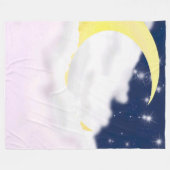 Cresent Moon in Soft Clouds Fleece Blanket フリースブランケット (正面(横))