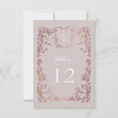 Crestエレガントフローラ結婚のテーブル番号 出欠カード (正面)