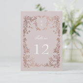 Crestエレガントフローラ結婚のテーブル番号 出欠カード (スタンド正面)
