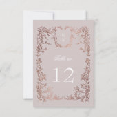 Crestエレガントフローラ結婚のテーブル番号 出欠カード (裏面)