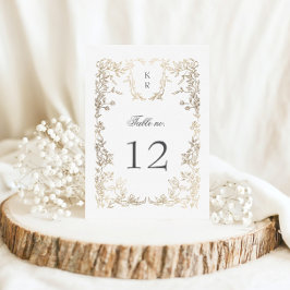 Crestエレガントフローラ結婚のテーブル番号 出欠カード