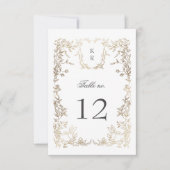 Crestエレガントフローラ結婚のテーブル番号 出欠カード (正面)