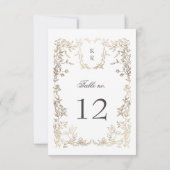 Crestエレガントフローラ結婚のテーブル番号 出欠カード (裏面)