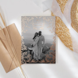 Crestクラシカル日付のバラ金ゴールドの保存 箔招待状