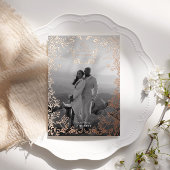 Crestクラシカル日付のバラ金ゴールドの保存 箔招待状