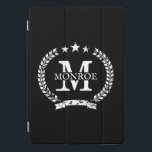 Crest Apple パーソナライズされた 10.5 iPad Proカバ頭が切れるー iPad Proカバー<br><div class="desc">Apple パーソナライズされた 10.5 iPad Pro 頭が切れる Cover.カスタム誕生日贈与アイディア黒と白。ヴィンテージ名ロゴにローレルリース記号自宅またはオフィス用のパーソナル化可能なコンピュータアクセサリ。自動スクリーンオフ機能。</div>