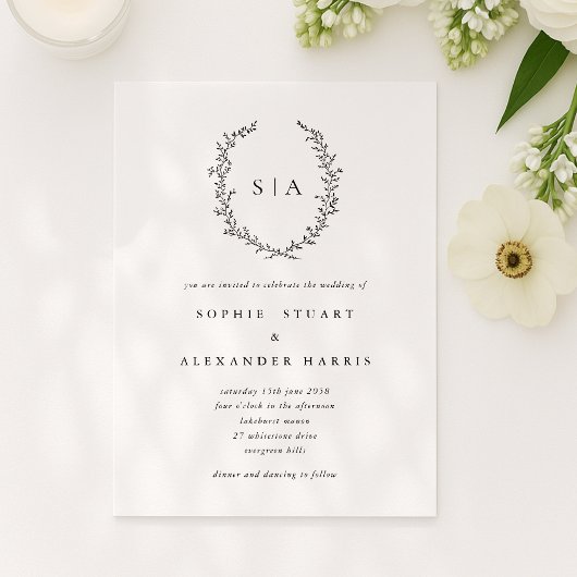 crest, minimalist,  招待状