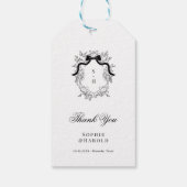 Crest Monogram Bowフランスの Ribbon's 結婚 Thank You ギフトタグ (裏面)