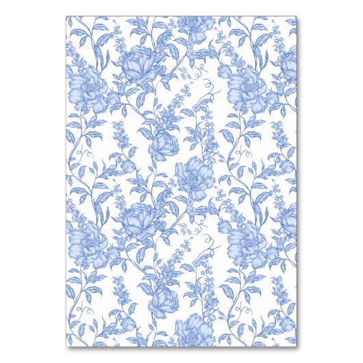 Crest Monogram Delft Blue Floral Script テーブルナンバー (裏面)