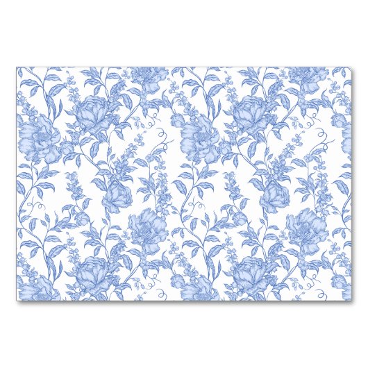 Crest Monogram Delft Blue Floral Script テーブルナンバー (裏面)