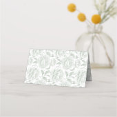 Crest Monogram Sage Green Peony 予約済み プレイスカード (裏面)