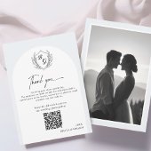 Crest Monogram wedding QR-code photo album サンキューカード