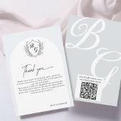 Crest Monogram wedding QR-code photo album  サンキューカード