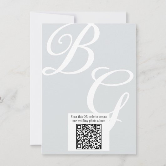 Crest Monogram wedding QR-code photo album  サンキューカード (裏面)